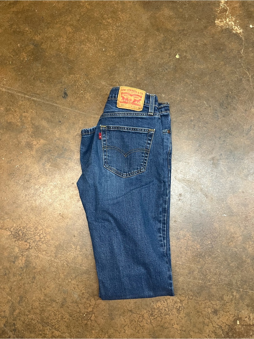 Levi's Men's Dark Blue Straight-Leg Jeans 30x34